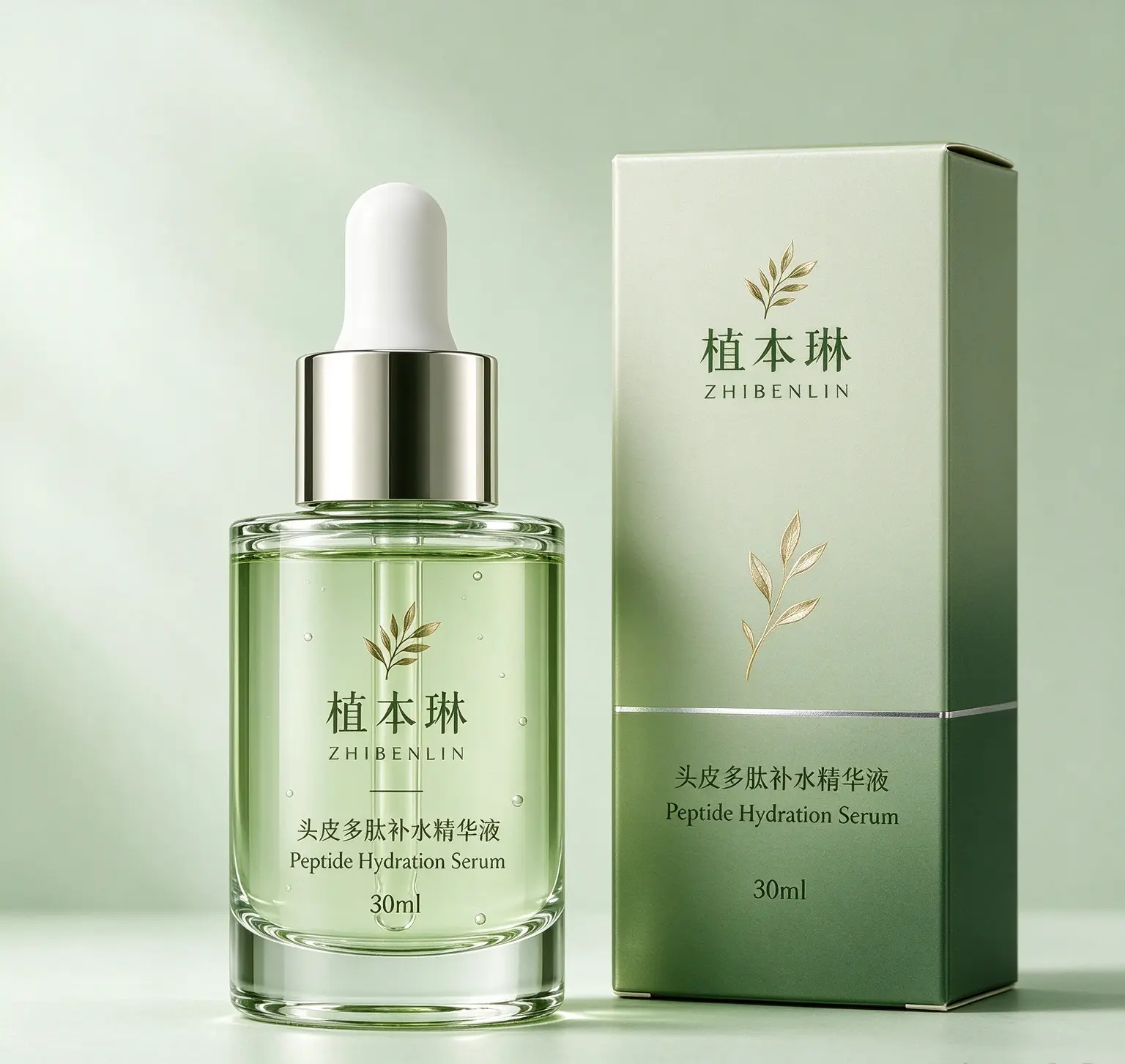 植本琳头皮多肽补水精华液包装概念图