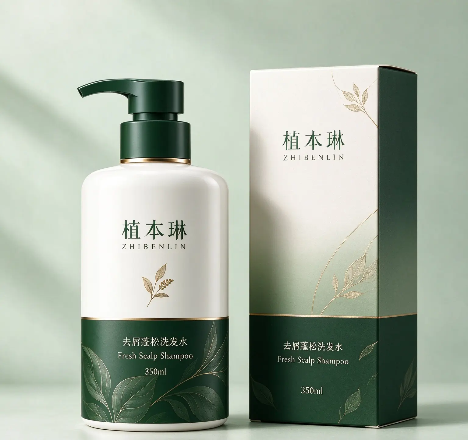 植本琳去屑蓬松洗发水包装概念图