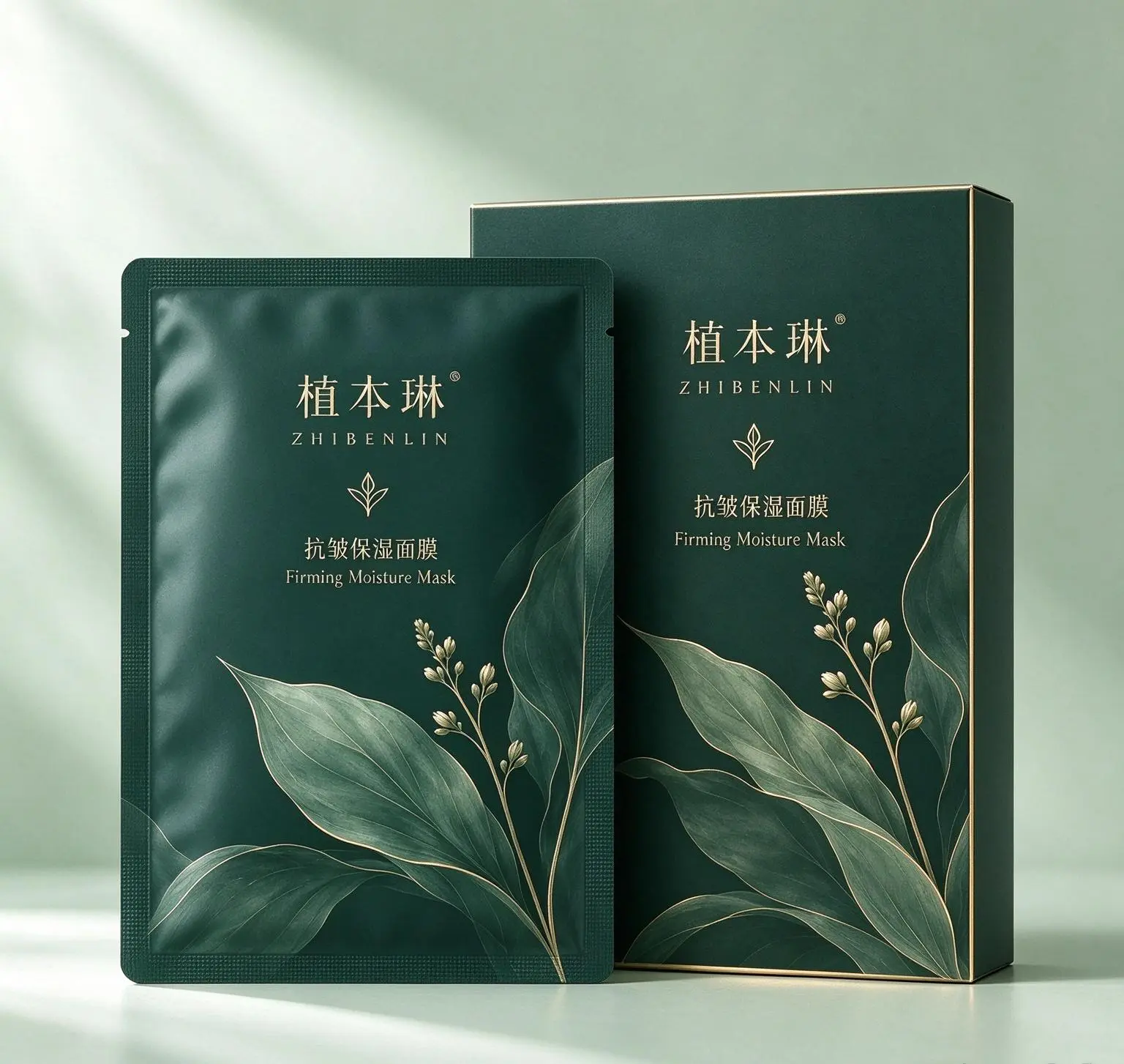 植本琳抗皱保湿面膜包装概念图
